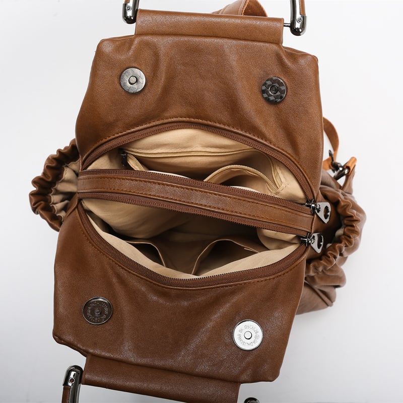 Dnevni ruksak za svakodnevnu upotrebu — udoban, višenamjenski PU ruksak sa zatvaranjem na zip, unutarnja torba s džepom na zip, poliester podstava, unutarnji pretinac