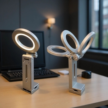 Десктоп държач за телефон – универсален, пластмасов, сгъваем, въртящ се, преносим за пътувания