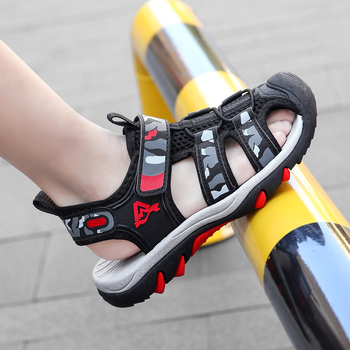 Dječje sportke sandale – prozračni mrežasti gornji dio, otporne na habanje, zatvoren prst, protuklizna đon EVA+TPR, Velcro traka