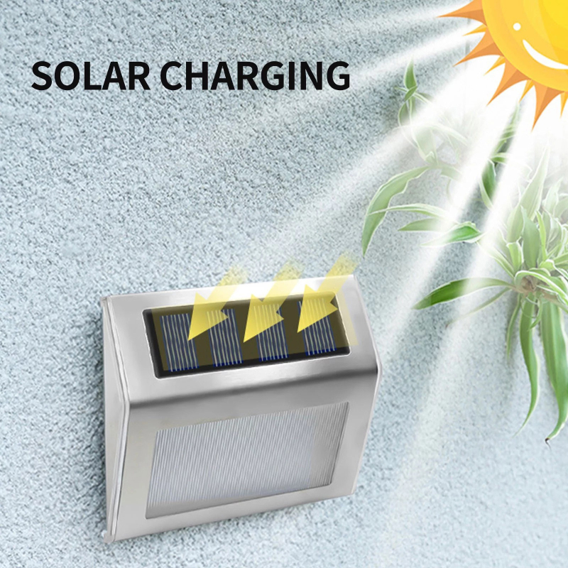 Vanjska vodootporna solarna svjetiljka za stepenice - LED, induktivni prekidač, 0.2W, 1.2V, 6–12 sati