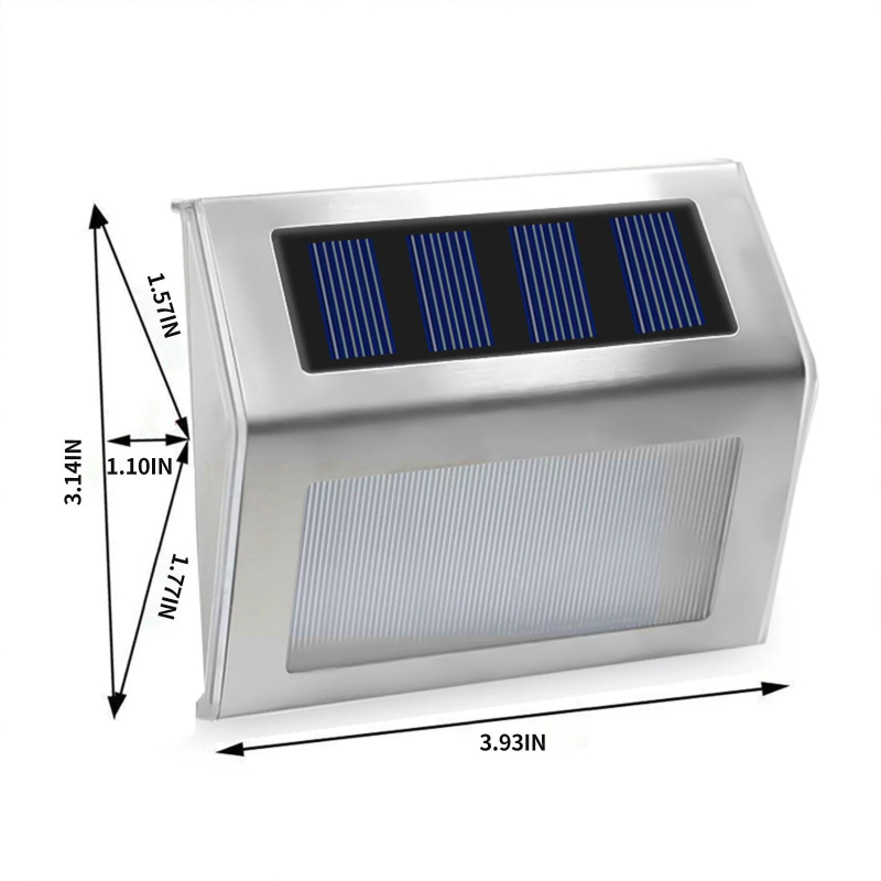 Vanjska vodootporna solarna svjetiljka za stepenice - LED, induktivni prekidač, 0.2W, 1.2V, 6–12 sati