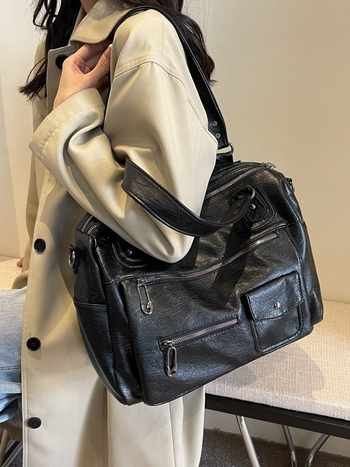 Ženska Tote torba, PU materijal, horizontalni kvadratni oblik, zatvaranje na zatvarač, unutarnji džep sa zatvaračem (Materijal: PU; Stil: Tote; Oblik: horizontalni kvadratni; Otvaranje: zatvarač; Unutarnji džep: zatvarač)