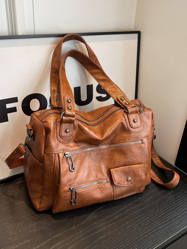 Ženska Tote torba, PU materijal, horizontalni kvadratni oblik, zatvaranje na zatvarač, unutarnji džep sa zatvaračem (Materijal: PU; Stil: Tote; Oblik: horizontalni kvadratni; Otvaranje: zatvarač; Unutarnji džep: zatvarač)