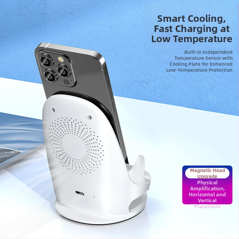 Bezdrôtová nabíjačka s magnetickou hlavou a zvislým stojanom, 15W rýchle nabíjanie, 2A výstup