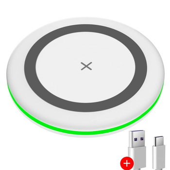 Κύκλιος ασύρματος φορτιστής γραφείου 15W QC4.0 για κινητά Apple και Huawei