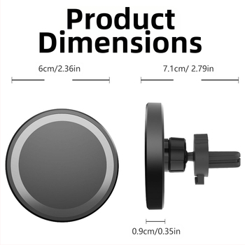 Μαγνητικός ασύρματος φορτιστής αυτοκινήτου για Apple iPhone – 15W γρήγορη φόρτιση, QC3.0, 9V/2A, 12V/2A, με στήριγμα τηλεφώνου