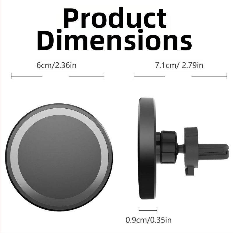 Automagnetický bezdrôtový nabíjač do auta pre iPhone – 15W rýchlonabíjanie QC3.0, 9V/2A, 12V/2A, držiak na telefón