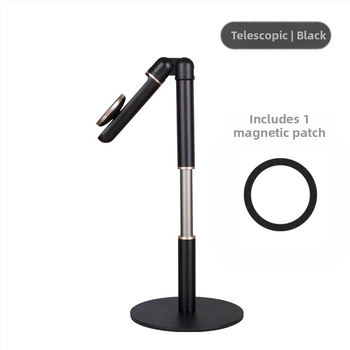 Augšējais fotografēšanas statīvs viedtālruņiem — universāls, magnētiskais turētājs tiešraides pārraidēm; materiāls: ABS + alumīnija sakausējums + silikons; saderīgs ar viedtālruņa kameru turētāju