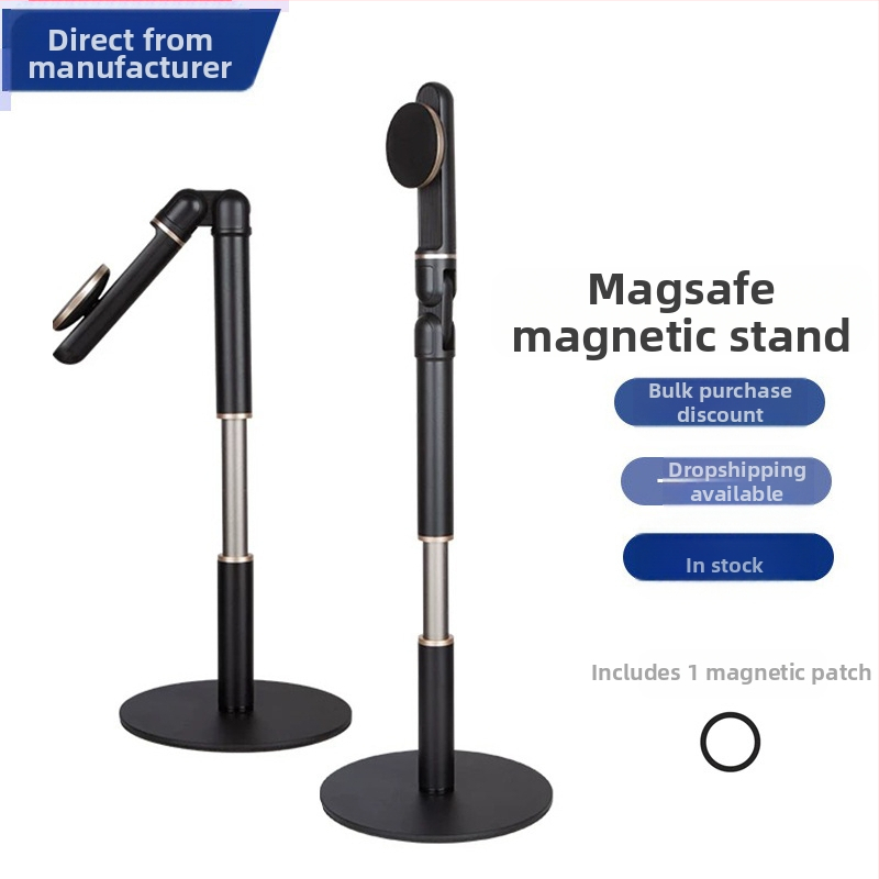 Horný stojan na snímanie pre smartfóny — univerzálny, magnetický držiak pre živé vysielanie; materiál: ABS + hliníková zliatina + silikón; kompatibilný s držiakom pre mobilný telefón