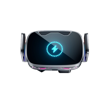 Автомобилен държач за телефон със безжично зареждане и електрическо захващане, щипков монтаж върху въздуховод, 15W