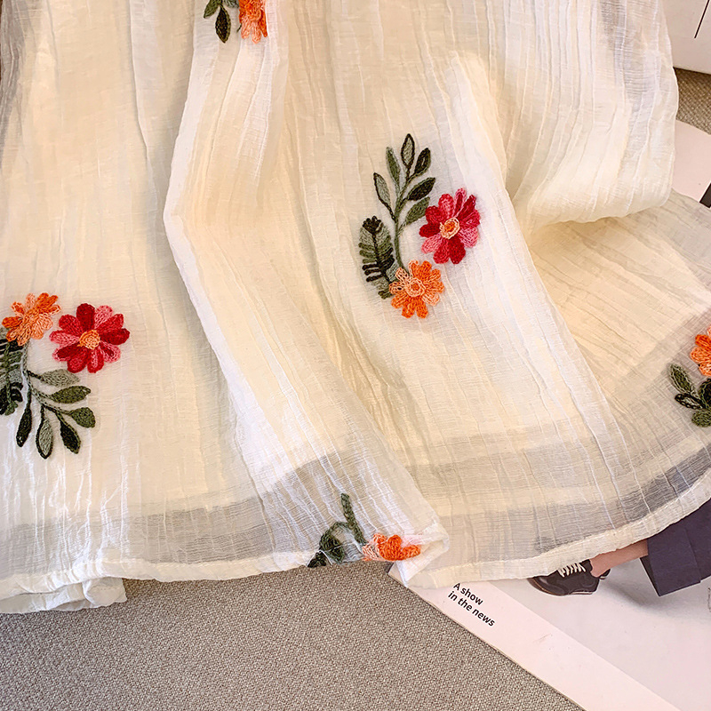 Dječja ljetna haljina bez rukava s trakama, etnički stil, cvjetni uzorak, A-linija, poliester