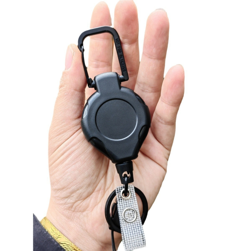 Αναδιπλούμενος κύλινδρος διακριτικών με συρτό κορδόνι — ABS σώμα, τηλεσκοπικό μήκος 600 mm, εκτύπωση λογότυπου, βαρέος τύπου