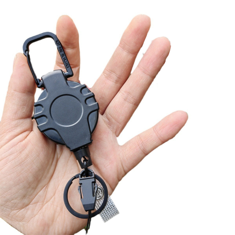 Αναδιπλούμενος κύλινδρος διακριτικών με συρτό κορδόνι — ABS σώμα, τηλεσκοπικό μήκος 600 mm, εκτύπωση λογότυπου, βαρέος τύπου