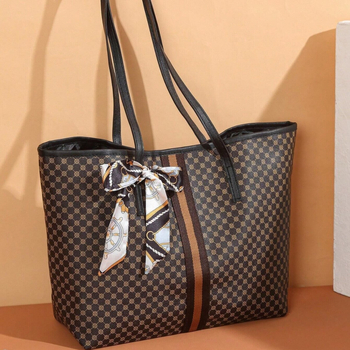 PU kožna ženska torbica s poliesterom, horizontalni pravokutni oblik, otvoreni vanjski džep, dvostruke naramenice, tajni džep sa zatvaračem, džep za telefon i džep za osobnu iskaznicu, zimska kolekcija 2024