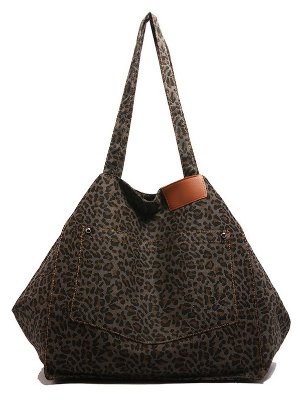 Leopardinio printo totes krepšys moterims, miesto paprastumas, kompozicinė medžiaga, magnetinis užsegimas, horizontali kvadrato forma