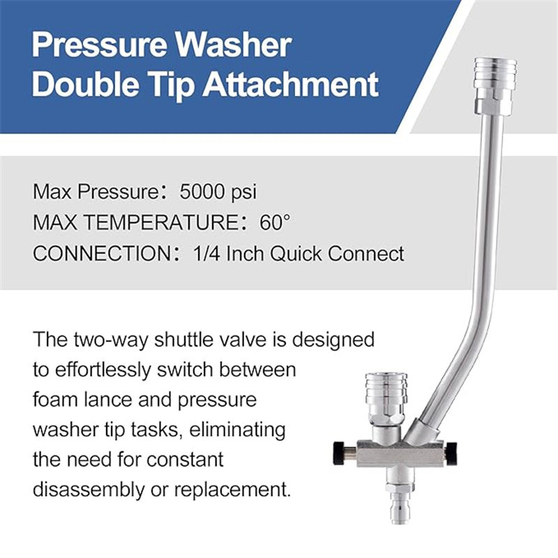 Aukšto slėgio purškimo pistoleto su 1/4 greito sujungimo, PA putų indelis, 5 antgaliai, konstrukcija iš nerūdijančio plieno, plastiko ir aliuminio