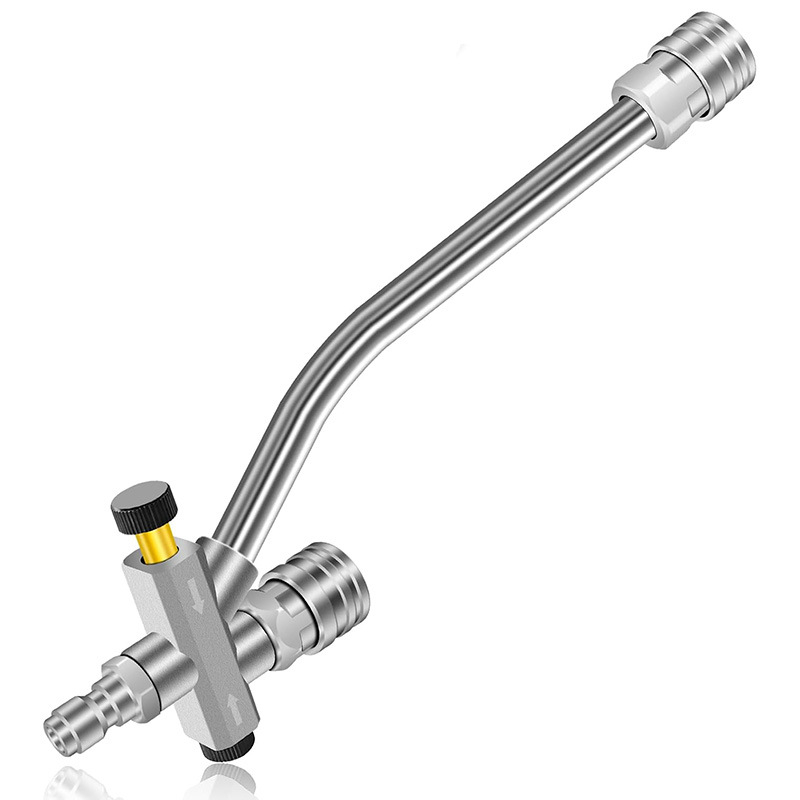 Aukšto slėgio purškimo pistoleto su 1/4 greito sujungimo, PA putų indelis, 5 antgaliai, konstrukcija iš nerūdijančio plieno, plastiko ir aliuminio