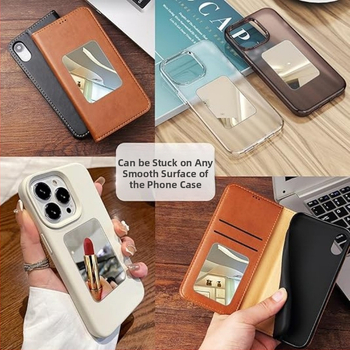 Задно селфи огледало за смартфони, преносимо мини огледало за грим за влогове и снимки, закалено стъкло, HD изображение, обща съвместимост