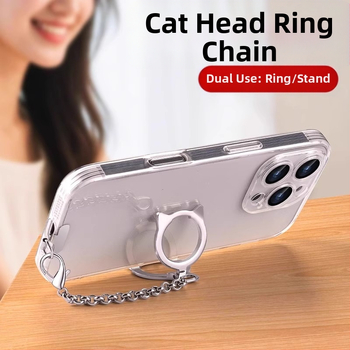 Ланярд за мобилен телефон с дизайн котешка глава, алуминиева сплав, метална катарама, отделям шнур, издръжлив