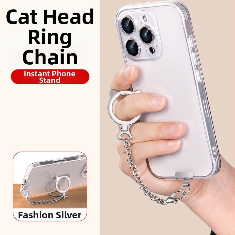 Ланярд за мобилен телефон с дизайн котешка глава, алуминиева сплав, метална катарама, отделям шнур, издръжлив