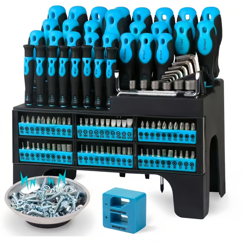 WT5241 118-части магнитен и изолиран набор битове за отвертки с пластмасова рамка, Cr-V стомана, предназначен за домашна поддръжка