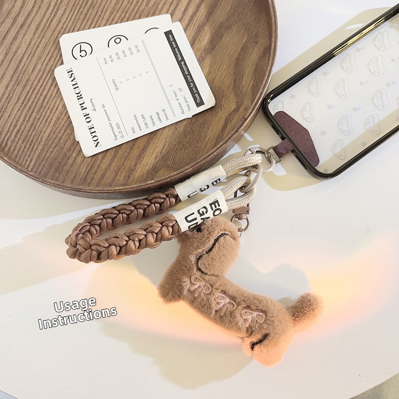 Pamia дамски ланярд за телефон с висулка Даксхунд и панделка, найлоново въже, пластмасова катарама