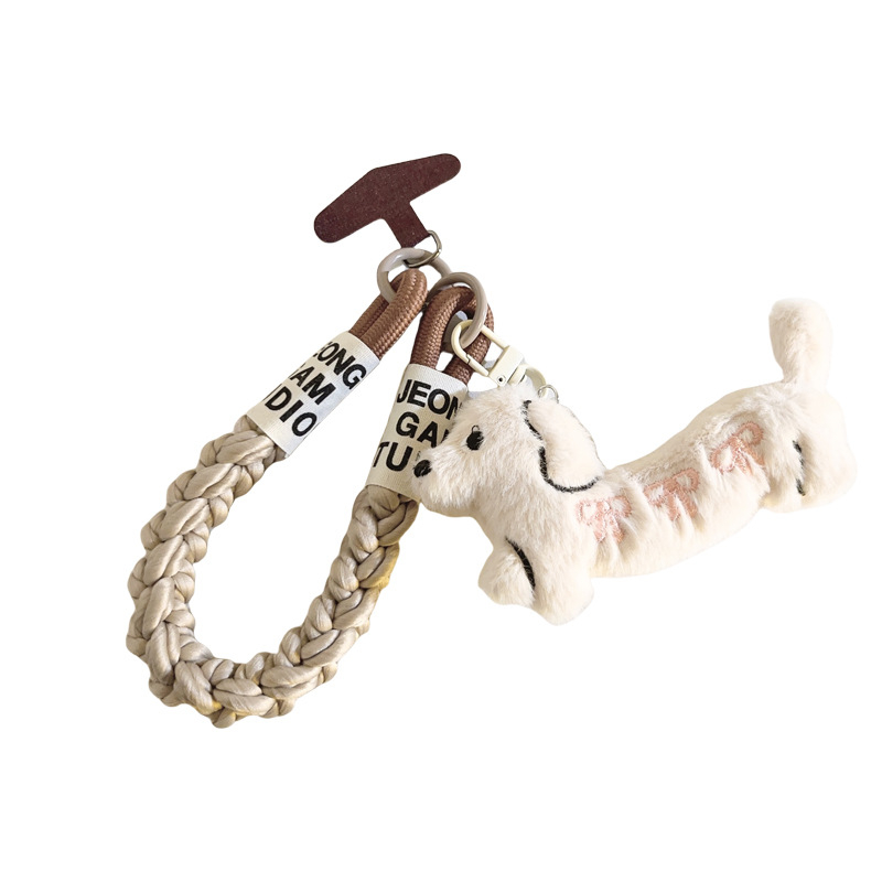 Pamia дамски ланярд за телефон с висулка Даксхунд и панделка, найлоново въже, пластмасова катарама