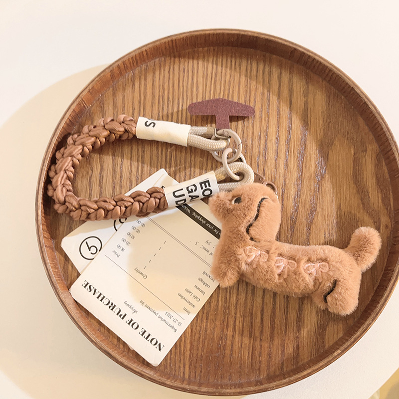 Pamia дамски ланярд за телефон с висулка Даксхунд и панделка, найлоново въже, пластмасова катарама