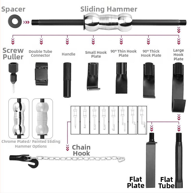 Musen tang Sliding Hammer Puller pre opravu preliačin karosérie auta