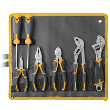 Daugiafunkcinis replės rinkinys su įstrižosiomis replėmis, vandens siurblių replėmis, reguliuojamu veržliarakčiu ir atsuktuvu