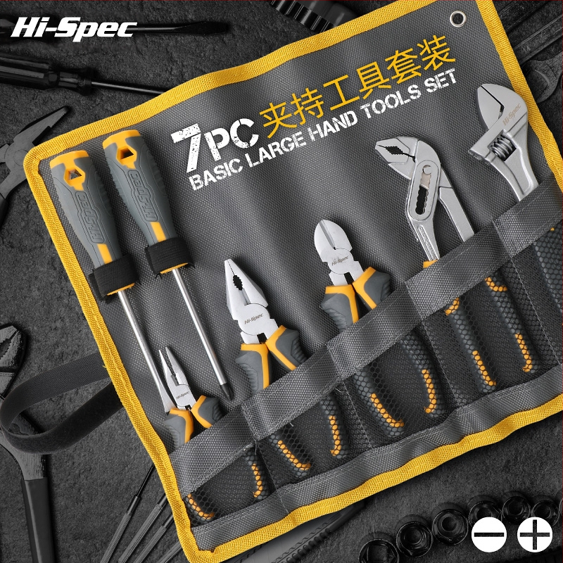 Daugiafunkcinis replės rinkinys su įstrižosiomis replėmis, vandens siurblių replėmis, reguliuojamu veržliarakčiu ir atsuktuvu