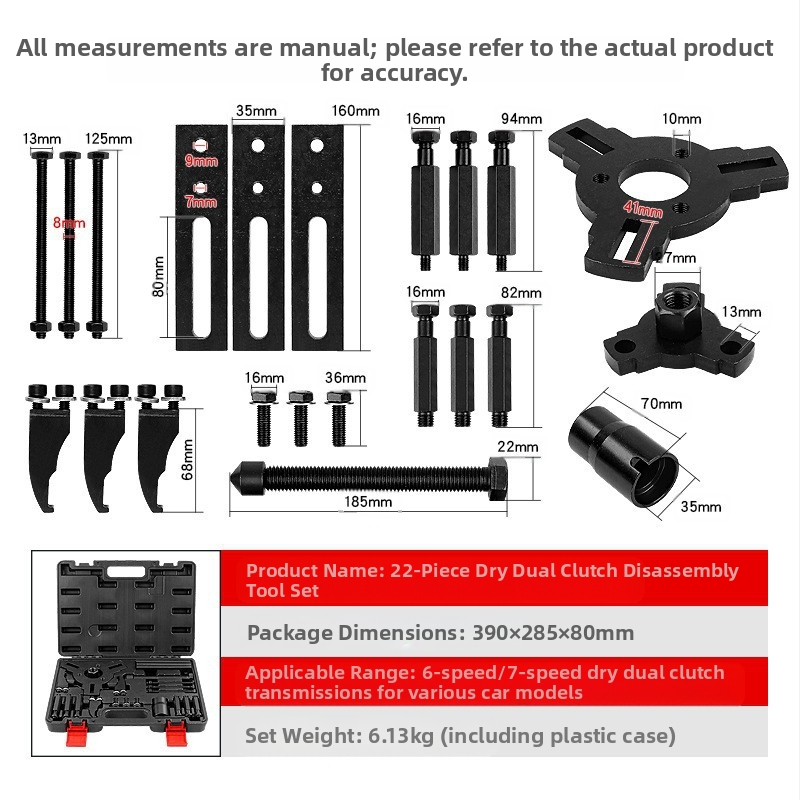 Náradie na demontáž a montáž ventilu prevodového tela, pre 6/7-stupňovú prevodovku, suchý dvojitý spoj, zliatina