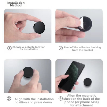 HJ мини магнитен държач за телефон за автомобилно табло A8 — адхезивен монтаж, съвместим с табло, персонализирана обработка, без възможност за зареждане