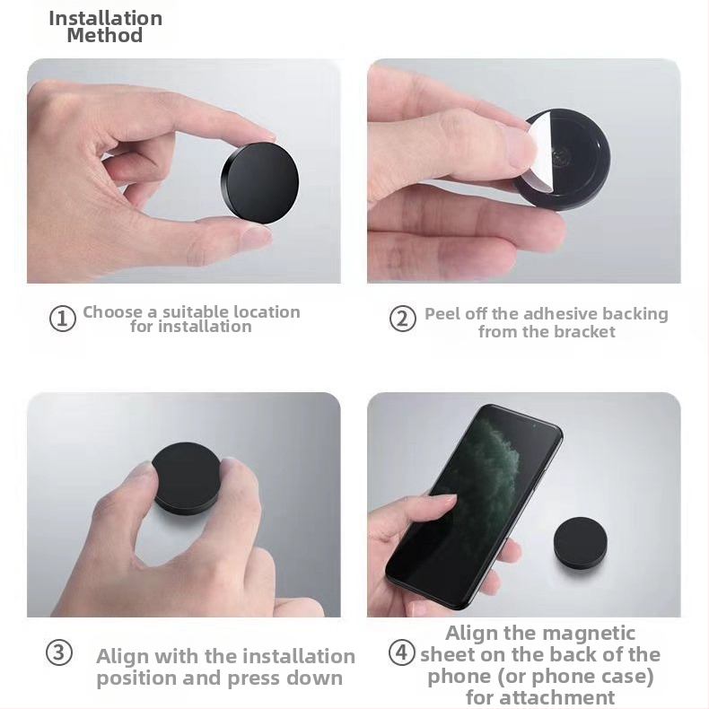 HJ мини магнитен държач за телефон за автомобилно табло A8 — адхезивен монтаж, съвместим с табло, персонализирана обработка, без възможност за зареждане