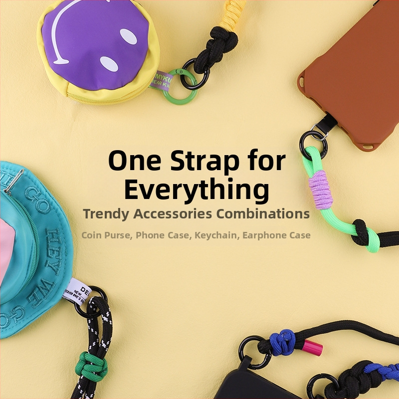 Мобилен телефон ланярд с мънистен пискюл - акрилен, ръчна изработка, стоманено въже, метална катарама, Le shell