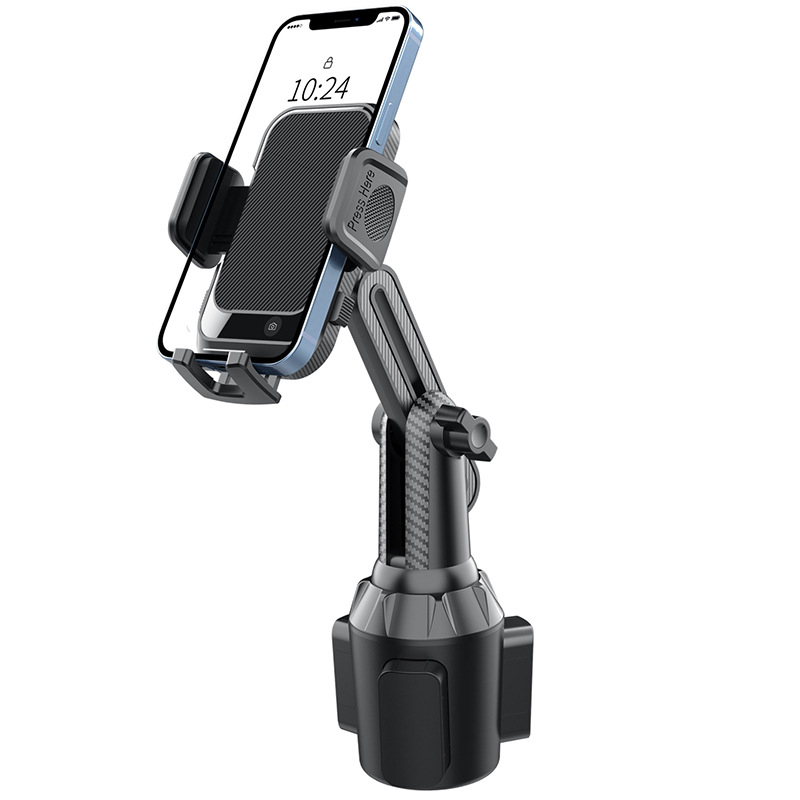 Автомобилен държач за телефон в държача за чаша, въртящ се на 360°, монтаж тип щракване, универсален
