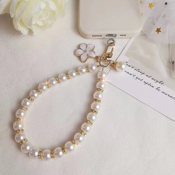 Metalinė telefono grandinė su geometriniu pakabuku, rankų darbas, moteriškas aksesuaras, slydimo atsparumo funkcija