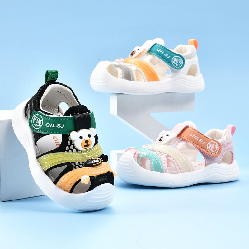 Plažne sandale za bebe i djecu - Unisex, mrežasti gornji dio, Velcro kopča, gumena potplata, prozračan, 1–3 godina