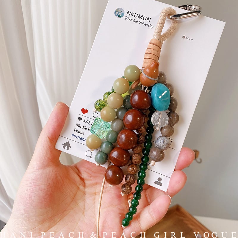 Haning Peach Bodhi Wish Seed privjesak za torbu i ključeve – platno, novi kineski stil, sladak dizajn