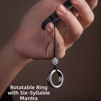 Prívesok pre kryt telefónu s pútkom, otočný kovový prsteň, motív Six-Character Mantra, unisex dekoratív doplnok, liata zliatina