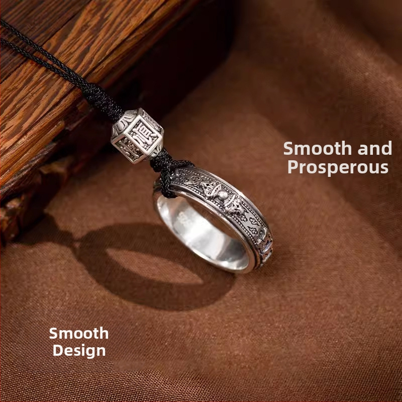 Prívesok pre kryt telefónu s pútkom, otočný kovový prsteň, motív Six-Character Mantra, unisex dekoratív doplnok, liata zliatina