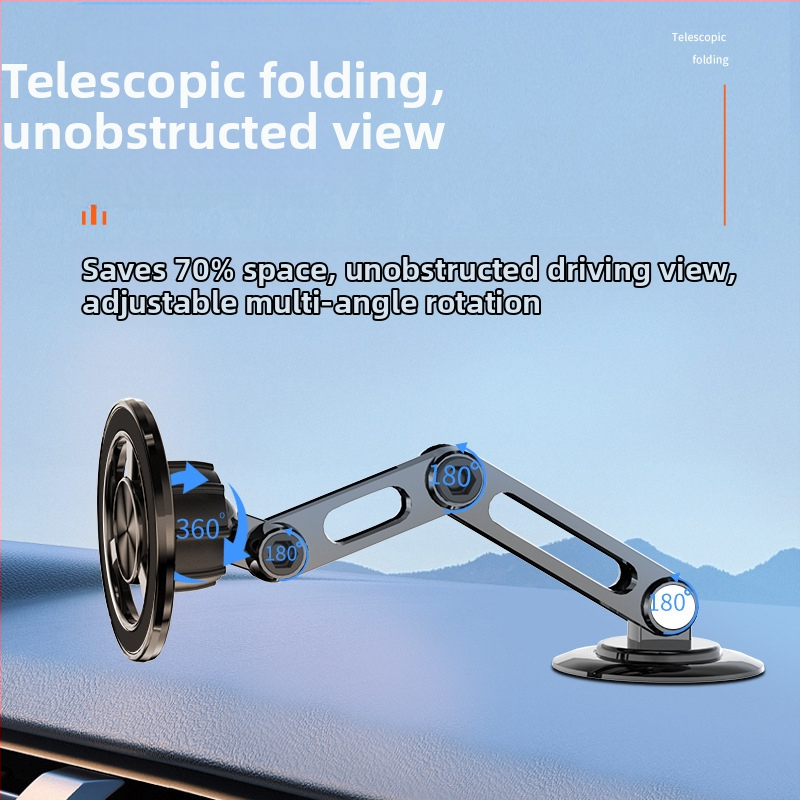 cindry Silný magnetický výsuvný držiak do auta na palubnú dosku MagSafe, lepiace uchytenie, kompatibilný s panelom prístrojov, všeobecná kompatibilita, možnosť prispôsobenia