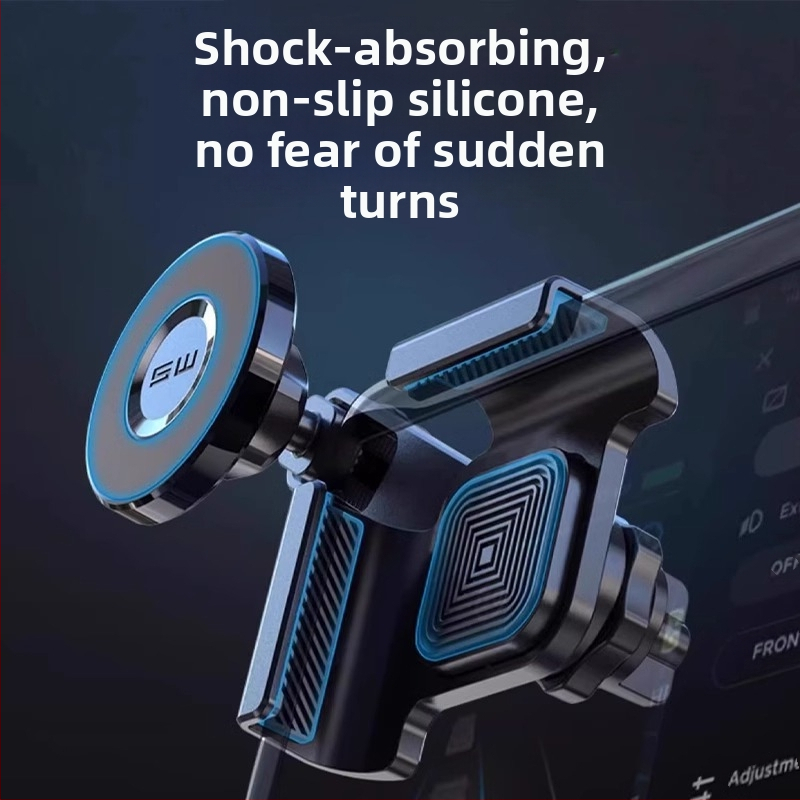 Tesla Model Y magnetický držiak na telefón do auta s plávajúcou obrazovkou, snap-on upevnenie, 10W bezdrôtové nabíjanie