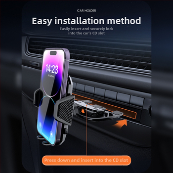 ZYhy автомобилен държач за телефон – въртящ се монтаж за CD слот, пластмасов, с възможност за персонализация