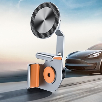 Βάση από αλουμίνιο για μαγνητικό κράτημα τηλεφώνου αυτοκινήτου, συμβατή με Tesla, εγκατάσταση με κούμπωμα