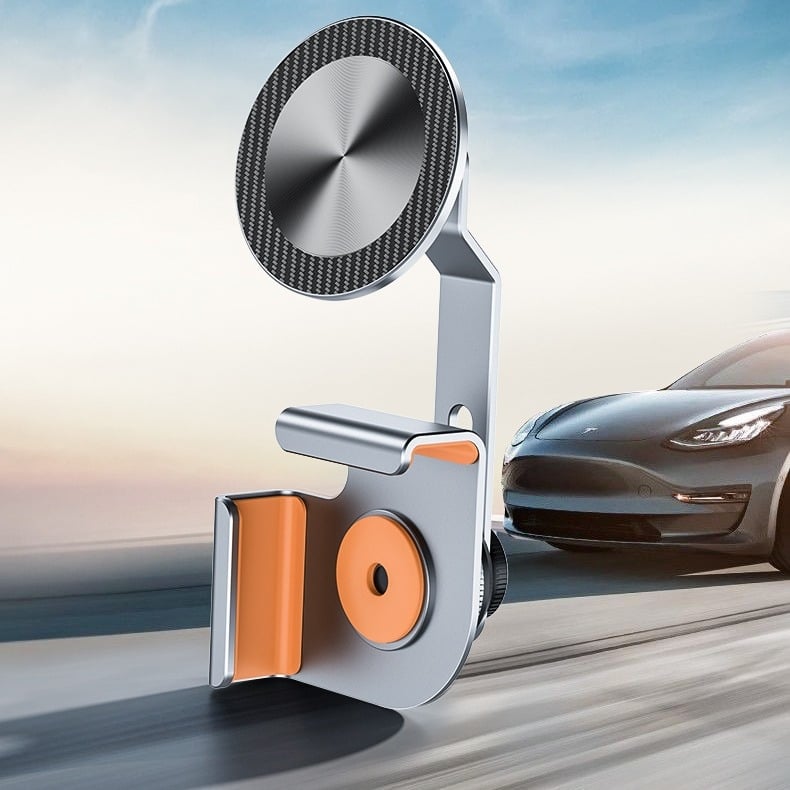 Βάση από αλουμίνιο για μαγνητικό κράτημα τηλεφώνου αυτοκινήτου, συμβατή με Tesla, εγκατάσταση με κούμπωμα