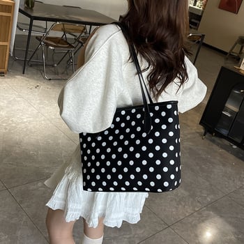 Ženska Tote torba s točkasti uzorak — velika kapaciteta za posao i svakodnevne potrebe, PU materijal, zatvaranje na zip, PU podstava, džep za mobitel