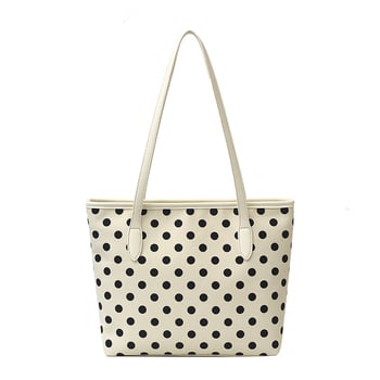 Ženska Tote torba s točkasti uzorak — velika kapaciteta za posao i svakodnevne potrebe, PU materijal, zatvaranje na zip, PU podstava, džep za mobitel