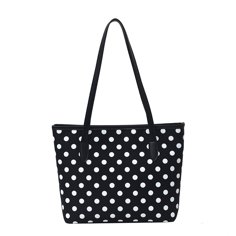Ženska Tote torba s točkasti uzorak — velika kapaciteta za posao i svakodnevne potrebe, PU materijal, zatvaranje na zip, PU podstava, džep za mobitel