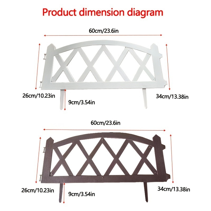 Sodo dekoratyvinė plastikinė tvora lauko naudojimui (Medžiaga: Plastikas; Panaudojimas: Laukui; Kategorija: Sodo dekorai)